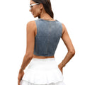 Fashion cross-border foreign trade  independent station new washed zipper denim vest short vest trendy