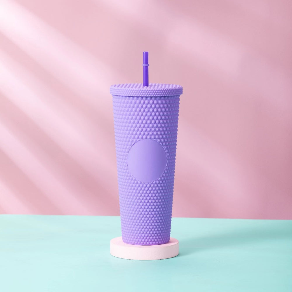 Star ⭐️ same style plastic cup durian cup wholesale high-looking straw cup with paper box water cup logo colorful electroplating