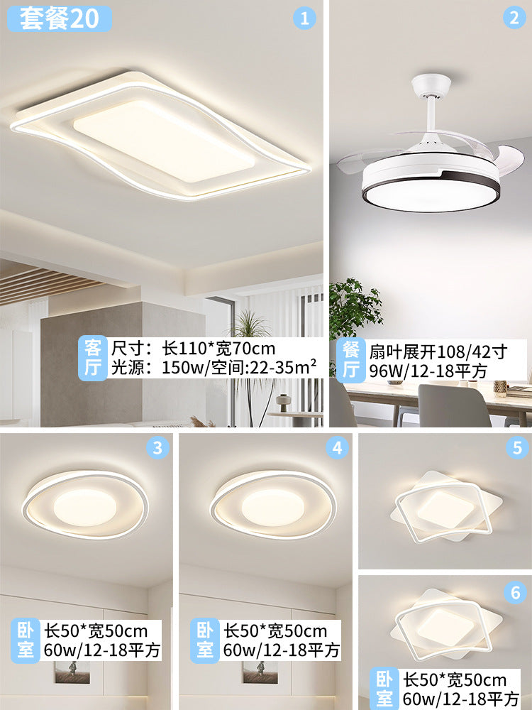 Zhongshan Lighting Factory Direct Sales Living Room Main Light Whole House Package Intelligent Voice Home Improvement Round Room Bedroom Ceiling Light