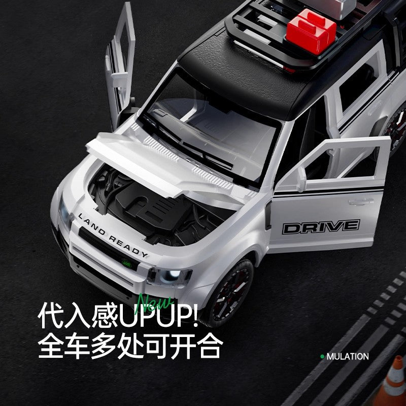 Boys' realistic large inertia sound & light off-road vehicle - kids' car model ornament - openable doors, lights, durable toy