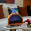 European and american retro copper fireplace aroma diffuser - cross-border bestseller, desktop fragrance machine, home use carousel colorful flame humidifier