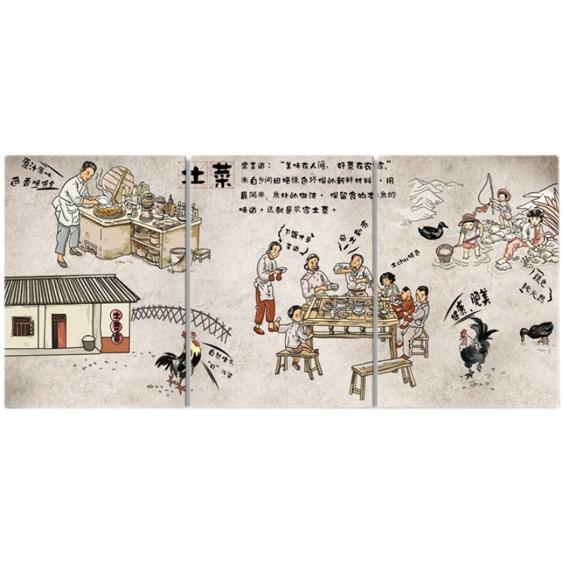 Hotel box wall decoration painting creative agritainment wall mural restaurant catering shop farmyard room painting