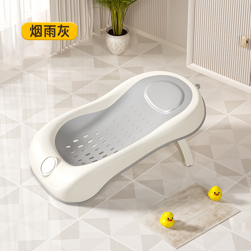 Baby temperature-sensitive foldable bathtub - infant & child bath tub - newborn & toddler home use - sit & lie down bath tub