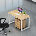 Economical four-seat office desk and chair set with partition for employees - includes two double-desk workstations and computer desks