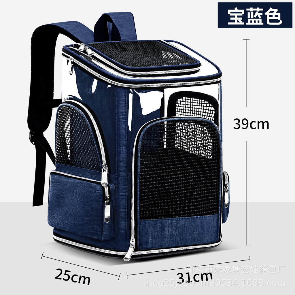 Source factory Cross-border outing Pet bag Transparent breathable dog bag Backpack Car pet bag Portable backpack
