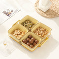 New arrival cream style dried fruit box for home ceramic divided dried fruit plate high-looking gold-rimmed snack plate living room candy plate