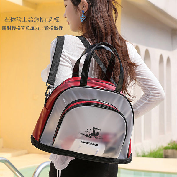 Swimming wet and dry separation bag expandable shoe compartment toiletry bag oblique span shoulder fitness bag large capacity travel storage bag