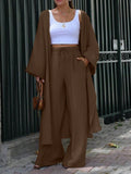 Amazon cross-border fashion casual suit spring & falllongcardigantopsloose pantstwo-piece setlooseslimming look