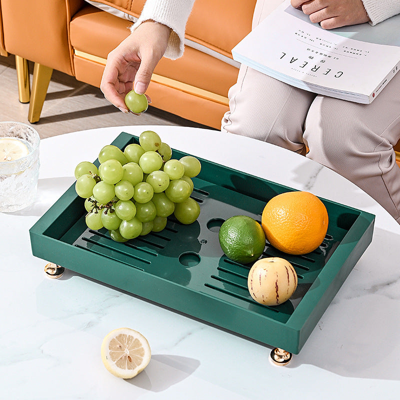 Manufacturer light luxury drain tray household double drain tray kitchen water cup tableware storage box simple filter tea tray