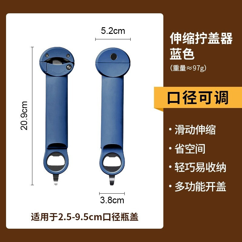 Universal bottle opener & can opener - multi-functional home appliance for opening bottles, cans, and jars - manual lid remover