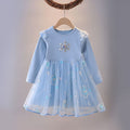 Girls' dress  spring/autumn new fashionable baby girl elsa princess dress kids mesh skirt trendy