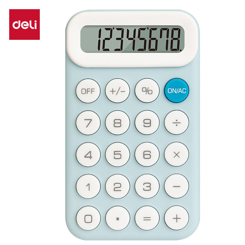 Deli TE10 Portable Calculator (Table) Candy Color Cute Student Small Computer Silicone Buttons