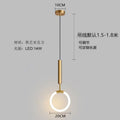 Modern minimalist brushed gold u-shaped linear pendant light - italian style for bedroom, bedside, dining room, island, bar, and hotel