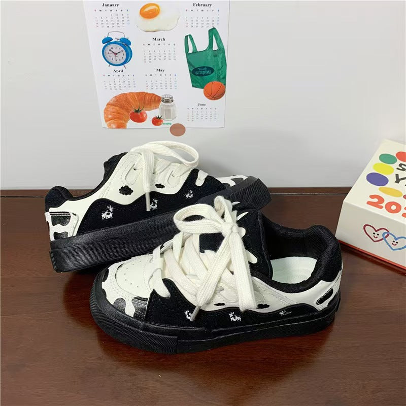 Campus style sneakers for women 2026new arrivalniche style designpreppy styleeasiest for matchthick sole color matchingk-stylecasualwhite shoes