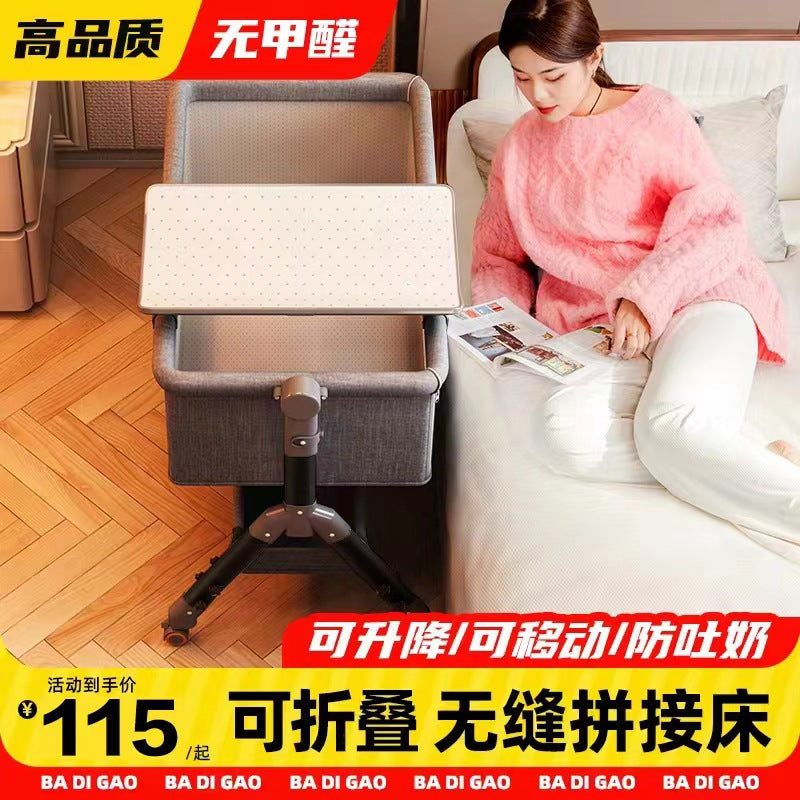 Baby crib convertible bed mobile foldable multifunctional cradle newborn bedside bed cross-border hot-selling baby bed