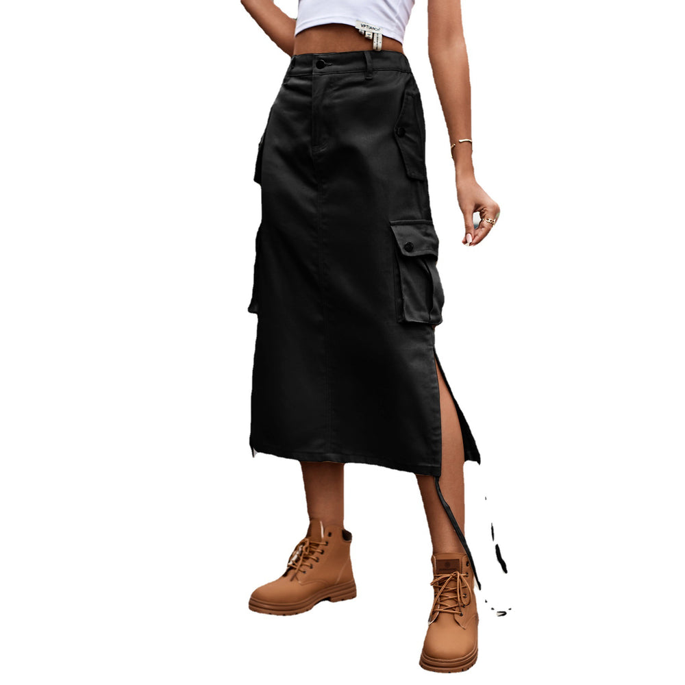 European and american women's clothing  cross-border foreign trade  new arrival denim tie backworkwear skirt casual mid-length skirt trendy