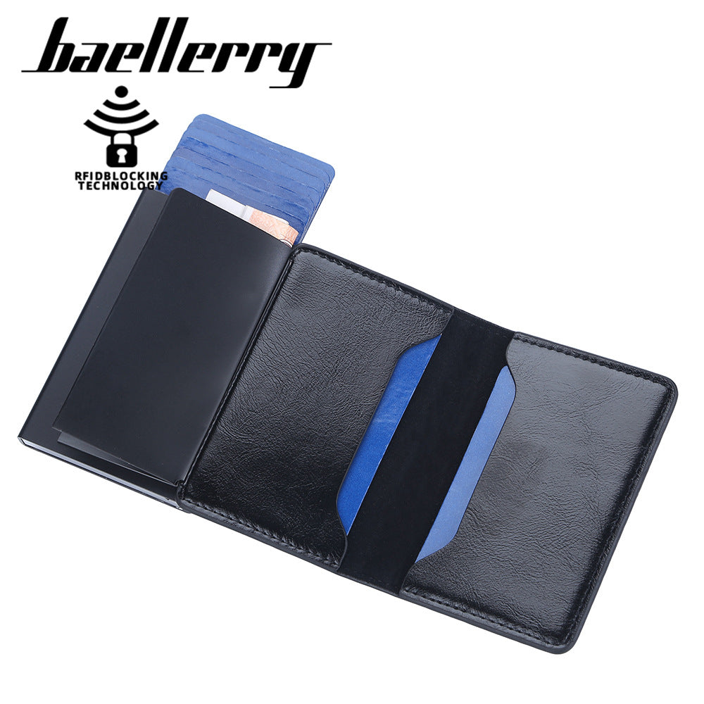 Baellerry's new men's card bag  RFID advanced sense anti-magnetic multi-card position aluminum box card holder anti-theft male