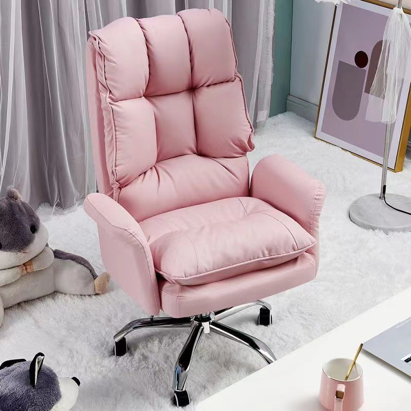 Customized home computer chair, comfortable and soft-pack chair for long periods of sitting, lazy leisure office chair, bedroom study swivel chair, cross-border