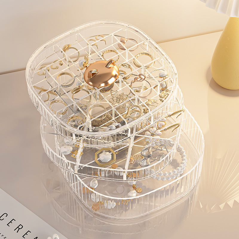 Liheng transparent storage box can be stacked with jewelry storage box, multi-layer princess ins style jewelry hairpin, small jewelry box.