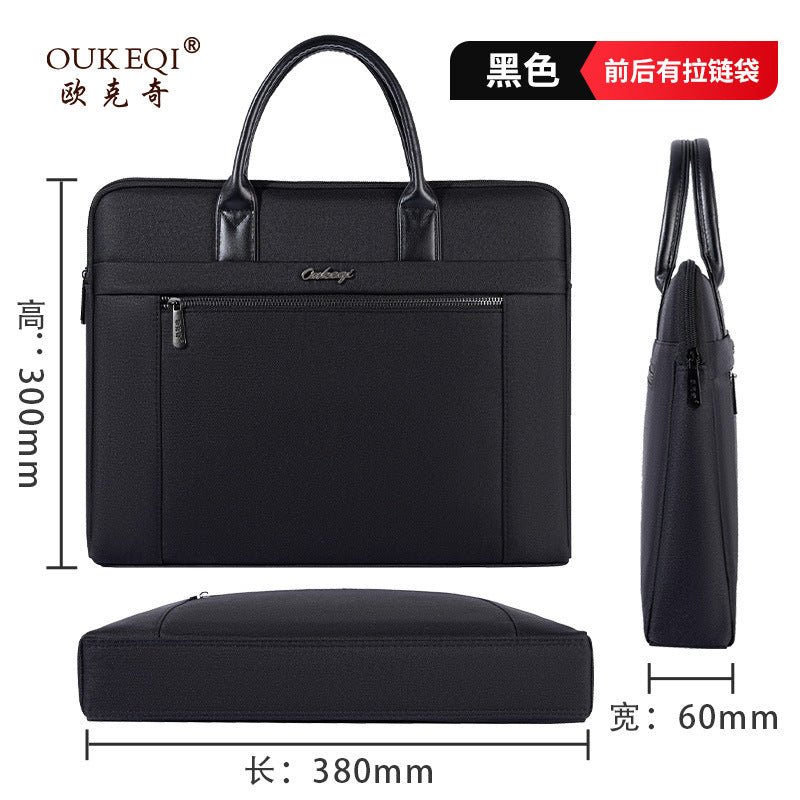 Business briefcase, large capacity waterproof document organizer, handheld file bag, conference bag - customizable with printing