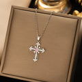 Titanium steel necklace women's cross-border hot cross pendant classy light luxury fashion simple clavicle chain jewelry wholesale