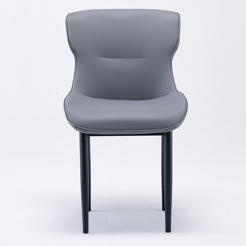 Leather light luxury dining chair - direct from the manufacturer. carbon steel frame, casual chair, customizable in multiple colors, ideal for hotel reception areas
