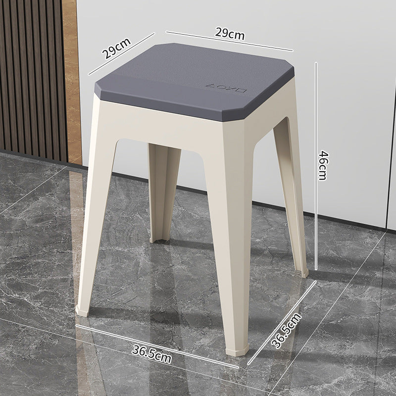 Household plastic small stool thickened creative bench two-color dining table stool spare stool strong and stackable for easy storage