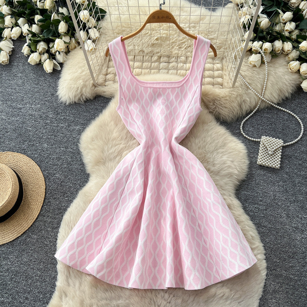 French chic sleeveless a-line dress - women's summer korean style high-waisted slimming versatile elegant work dress