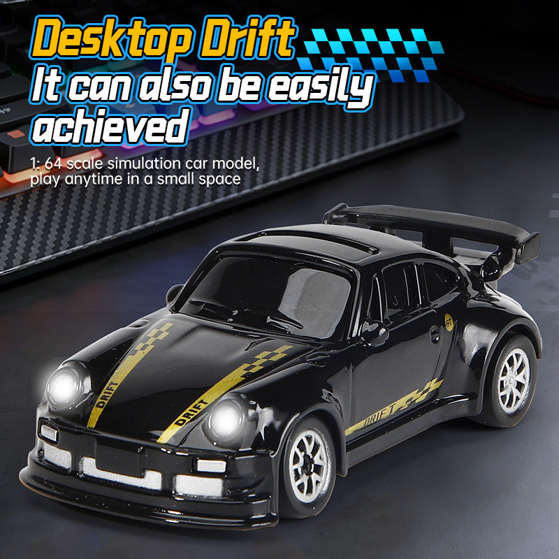 Rc professional drift car 1:64 remote control car 2.4g four-wheel drive racing car with controllable lights, desktop mini world toy car
