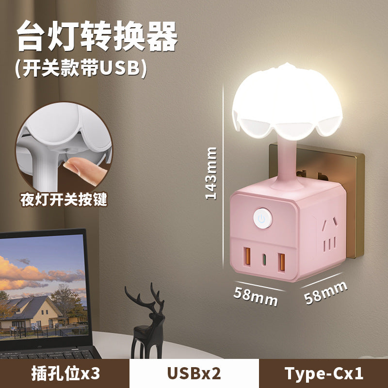 Voice-activated night light - smart bedside lamp with voice control for home, bedroom, reading, dorm room, and smart desk lamp with socket adapter
