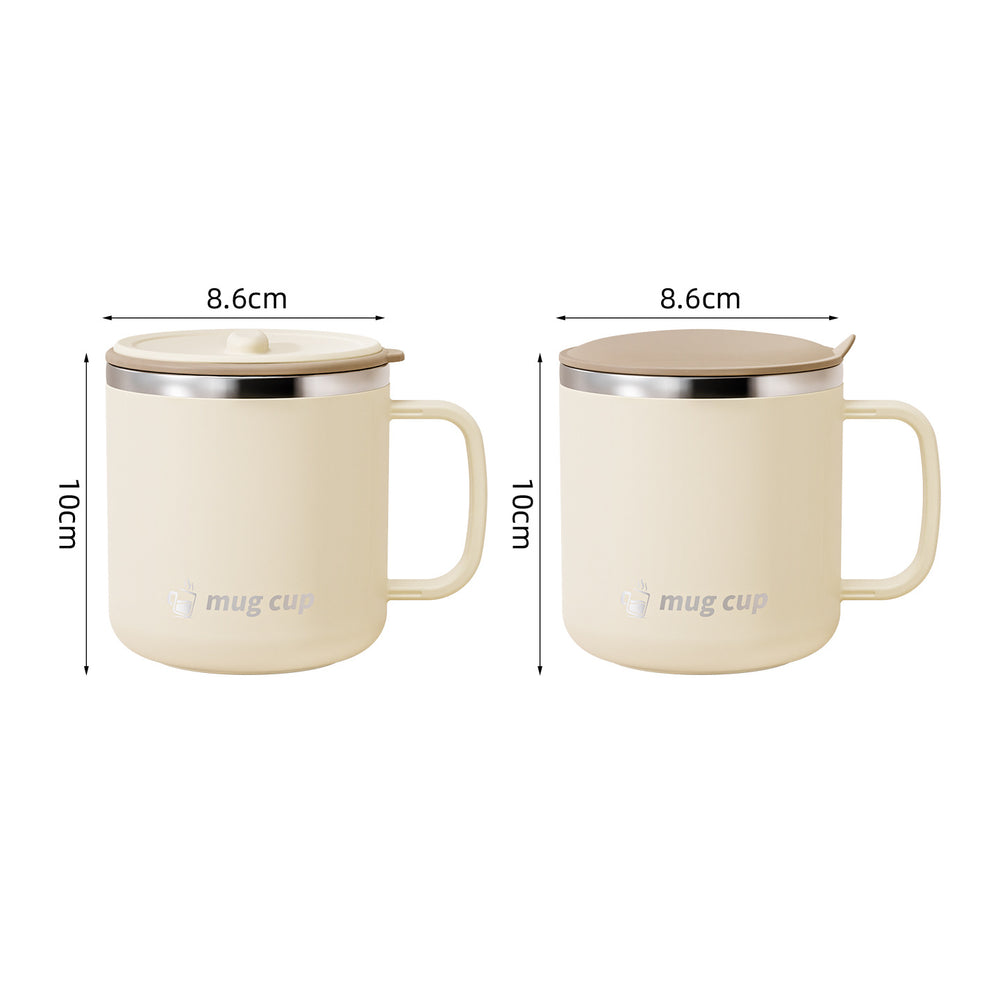 316 stainless steel mug with lid, 400ml double-walled insulated coffee cup, stylish water bottle for office and home use