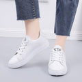 spring/summer new women's pu leather breathable athletic style casual sneakers, skate shoes, student white shoes, ins low-top