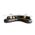 Modern minimalist corner leather sofa set - ideal for home lounges, hotel lobbies, beauty salons, and multi-person meetings
