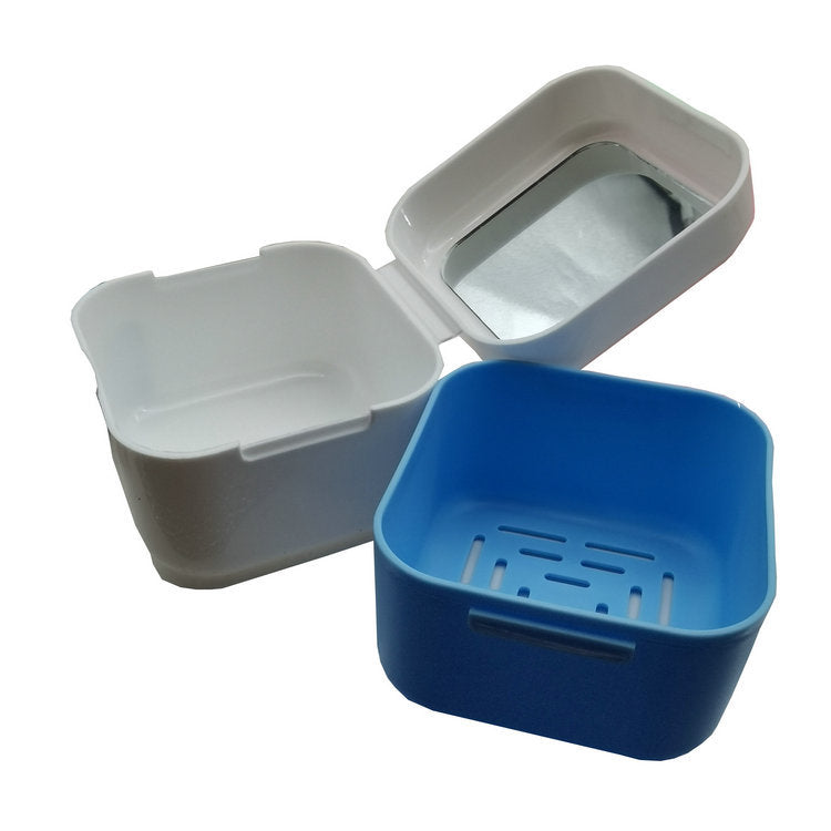 Elderly full denture box at night European double-layer tooth storage box storage box storage holiday tooth cover box holder box