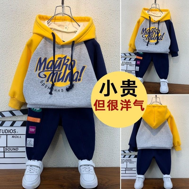 children's autumn and winter sweatshirt set,  new style, kids' outerwear, long-sleeved two-piece set for boys and girls, wholesale
