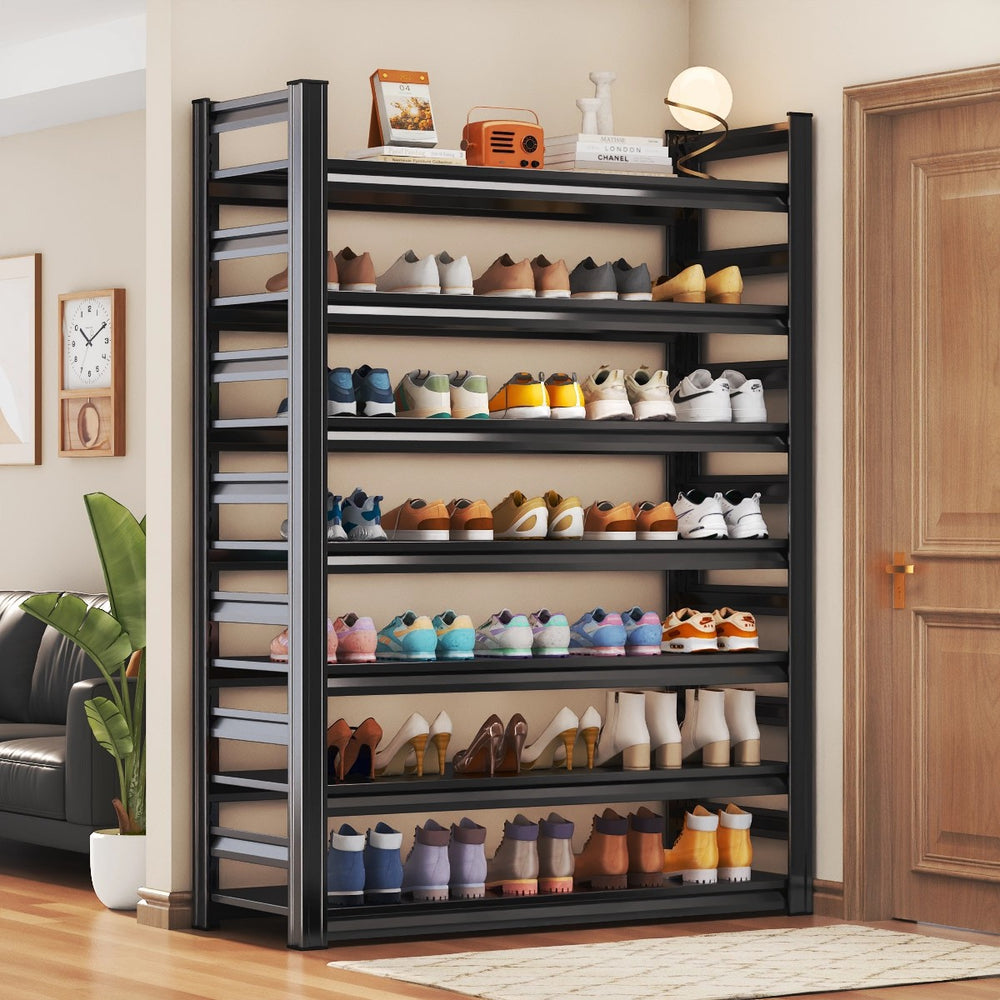 Shoe rack indoor entrance door floor-standing moisture-proof iron multi-layer storage rack shoe cabinet door all-in-one cabinet steel shoe cabinet