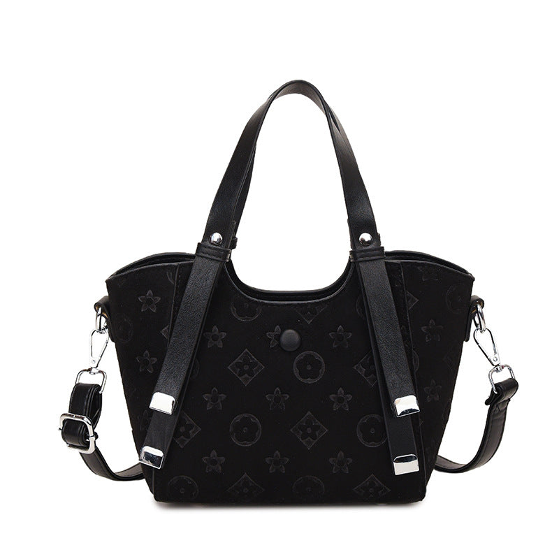 Elegant fashion western-style women's bag, lychee pattern, popularcasual women's bag, shoulder crossbody, textured korean style vegetable basket bag