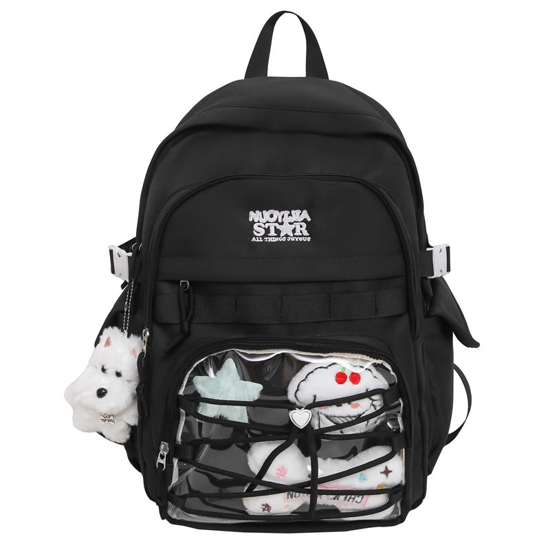 School bag female large capacity high school junior high school college student backpack Korean version trend travel leisure computer backpack backpack