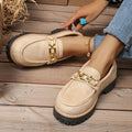 Export spring & fallnew arrival metal chain loafers plus sizecasual frosted british style women's shoes thick heel thick soleflats