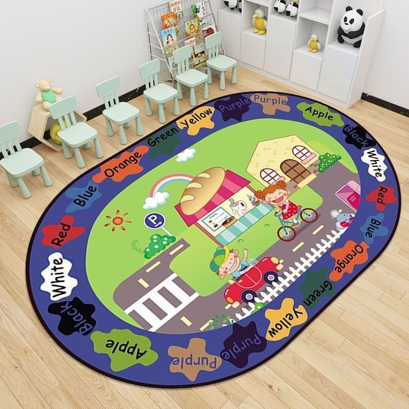 Baby crawling mat, cooling pad, classroom reading area, educational play mat, nursery kids alphabet crystal velvet rug