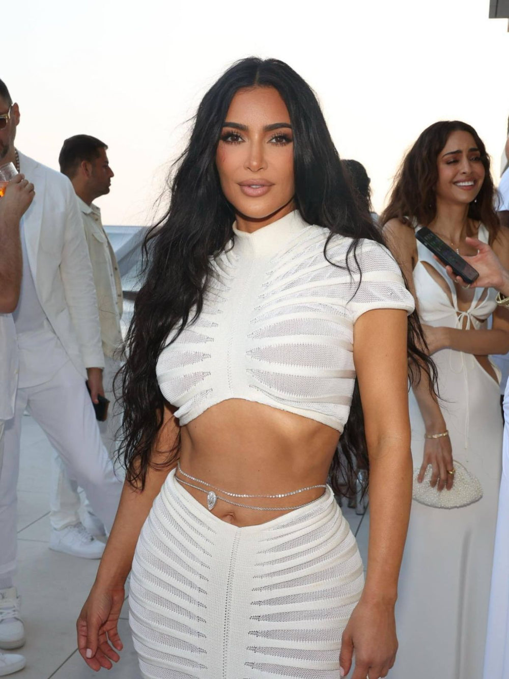 supply european and american women's clothing sexyknitting see-through nightclub suit low-waisted hip skirt suit