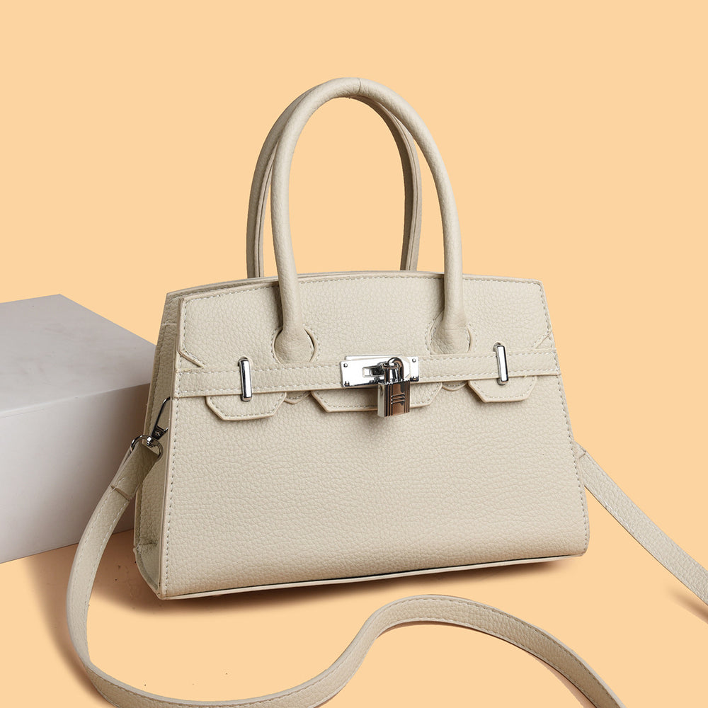 Classy sense cross-border fashion bag women's classic pure color lychee pattern crossbody bag 2026new arrivalaccessible luxurysatchel women's bag