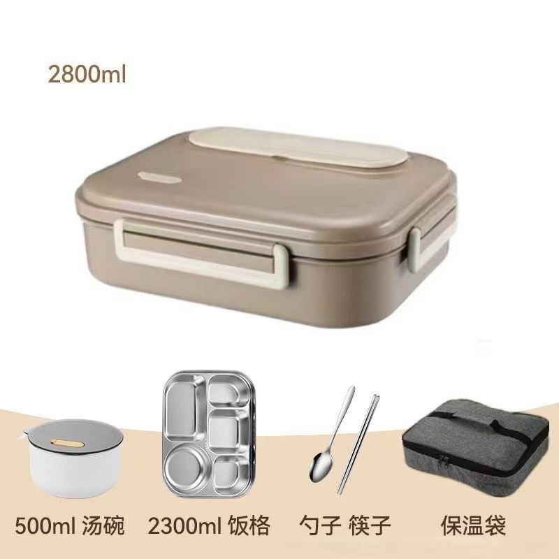 Food-grade extra large lunch box for work, microwaveable 316 stainless steel lunch box, student thermal insulation sealed box