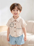 Baby clothing kids set children outfit short-sleeved shirt+stripesshorts children's clothing