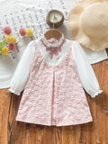 cross-border hot-selling floral fabric chic baby girl faux two-piece chanel-inspired princess dress