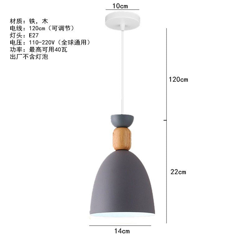 Creative pastoral and rural style LED color Nordic wrought iron wood chandelier, personalized modern simple lighting fixtures, post-modern