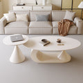 Italian normcore slate coffee table for home living room oval double coffee table small apartment designer coffee table combination
