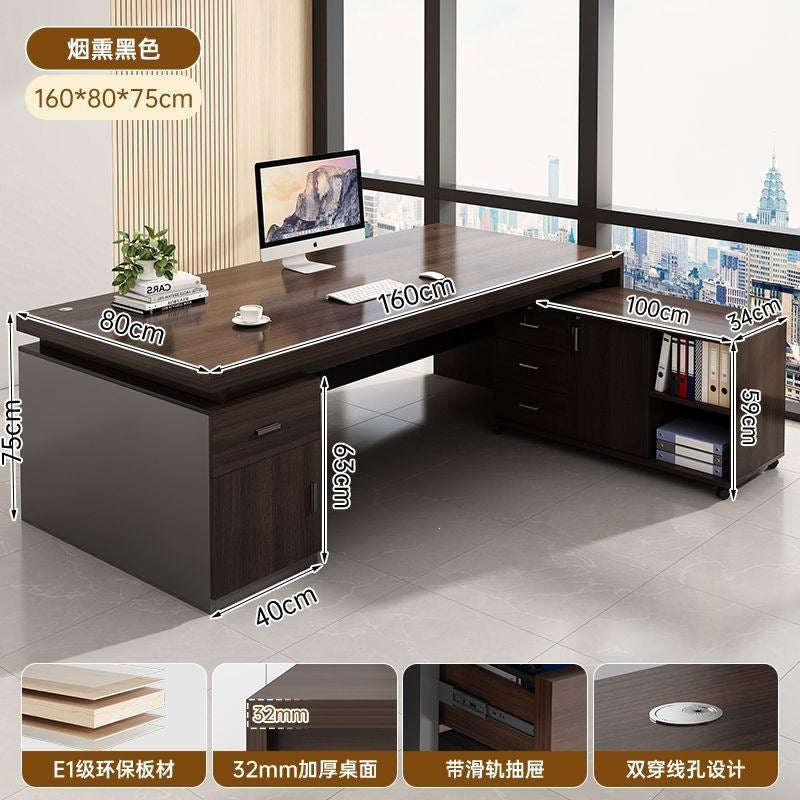 Office desk - minimalist modern manager desk, employee workstation, home computer desk, student study desk, executive desk