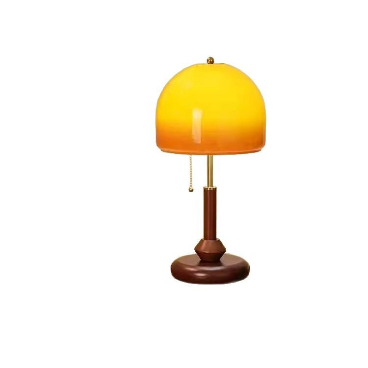 Used table lamp retro bedside lamp walnut color glass decoration warm bedroom classy creative gift table lamp