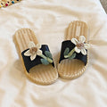 New summer fairy style color block floral slides - women's beach sandals, fashionable outdoor wear, flat, non-slip